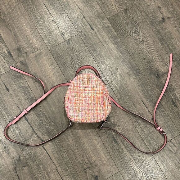 Kate Spade Briar Lane Quilted Tweed Mini Convertible Backpack Pink - Picture 2 of 10